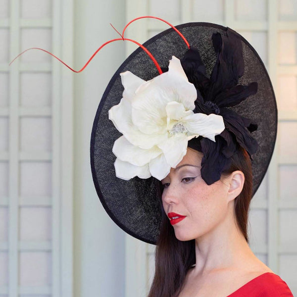 Lady Noir Black White Portrait Hat