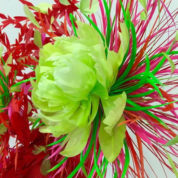 Red Firework Feather Fascinator