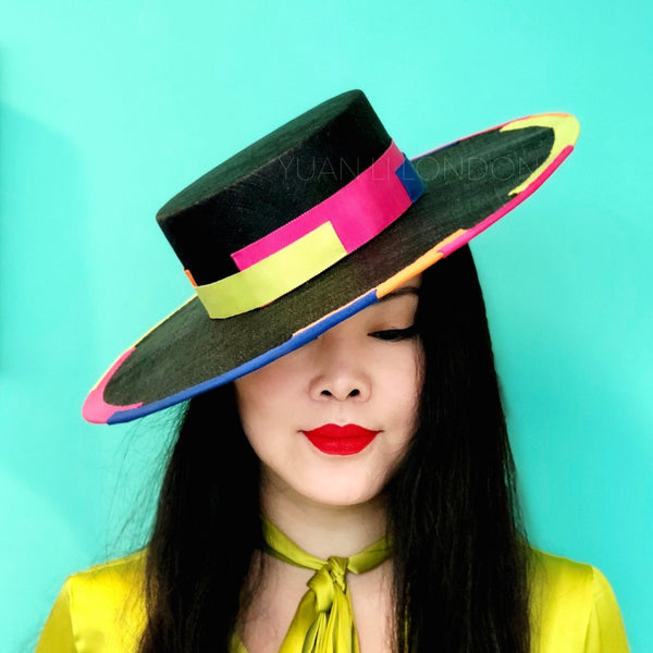 Neon Rainbow Boater