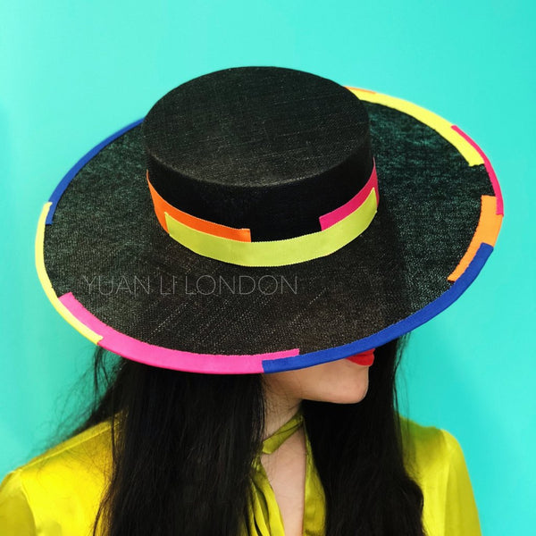 Neon Rainbow Boater