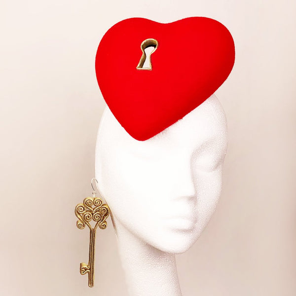 Love Lock Fascinator and Key Earring