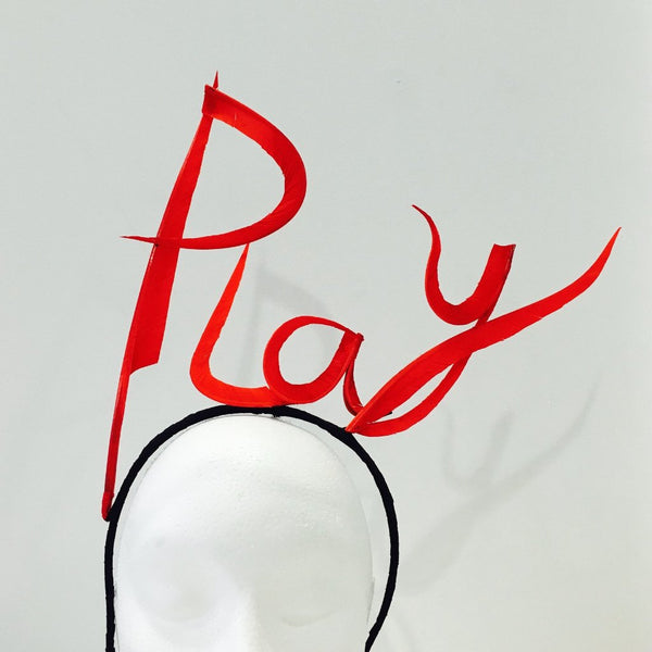 Play - Feather Made Slogan & Name Fascinator