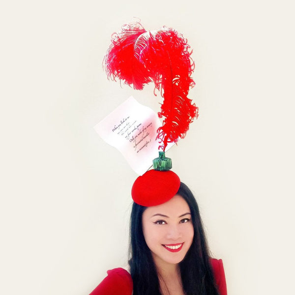Love Poem and Quill Fascinator