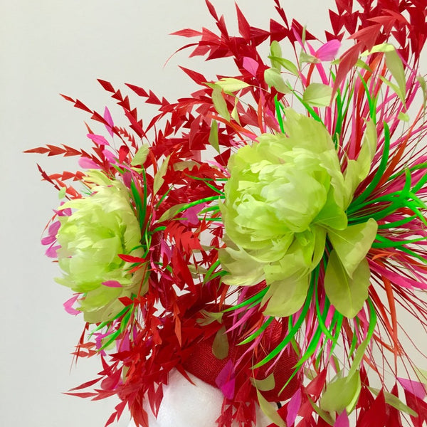 Red Firework Feather Fascinator