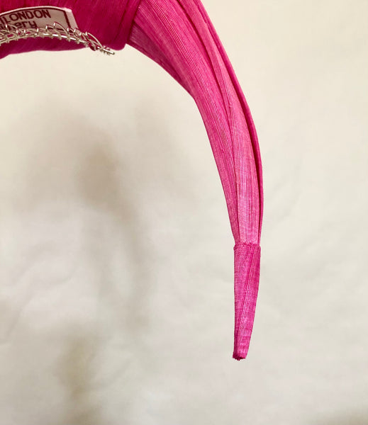 Neon Pink Silk Abaca Turban Headband