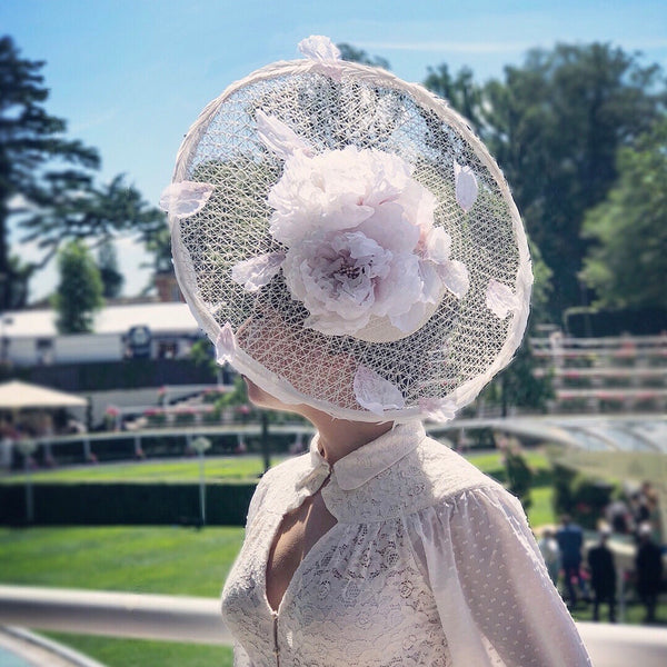 Peony Dream Silk Flowers Saucer Hat