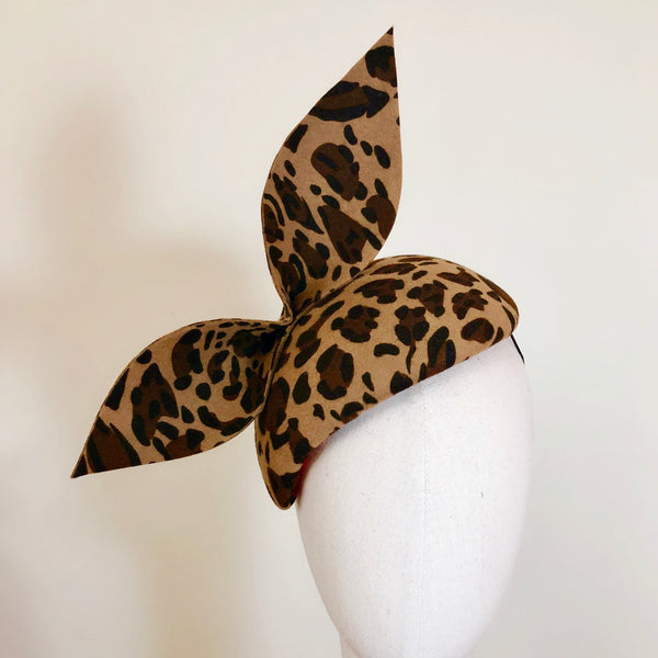 Veronica Leopard Print Wool Felt Beret