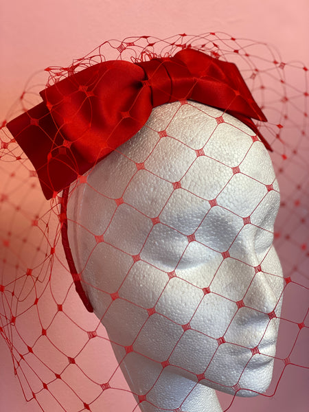 Lola Duchess Satin Bow Crystal Veil