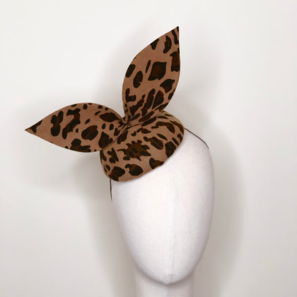 Mini Leopard Print Wool Felt Beret