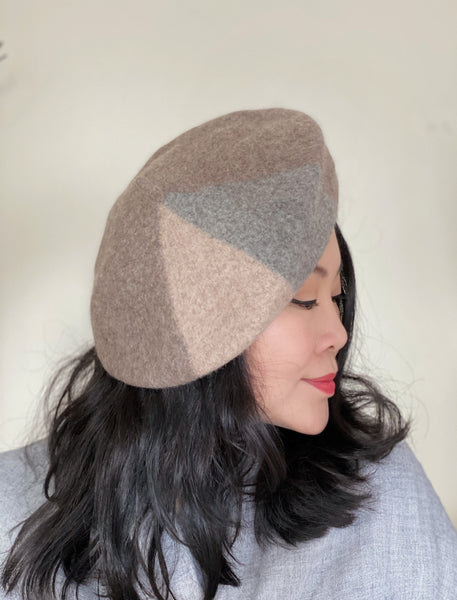 Latte Light Grey Wool Beret