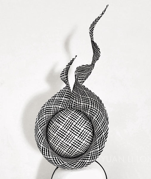 Pippa Sculptural Black White Fascinator