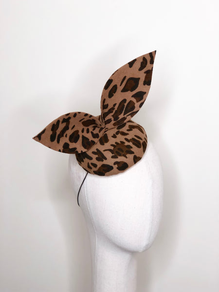 Mini Leopard Print Wool Felt Beret