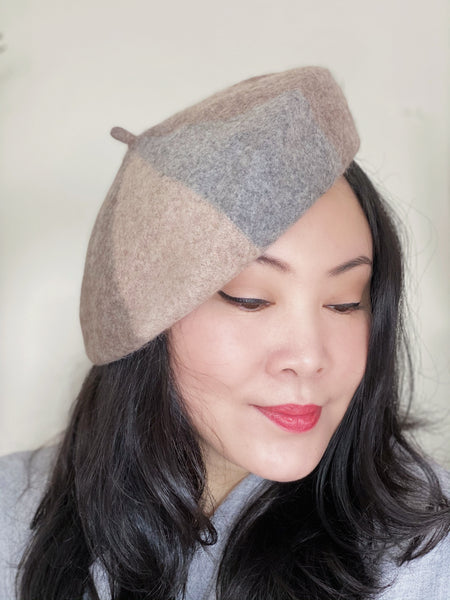 Latte Light Grey Wool Beret