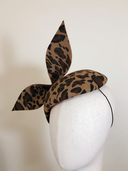 Veronica Leopard Print Wool Felt Beret