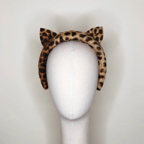 Mimi Leopard Print Cat Ears Fur Felt Headband