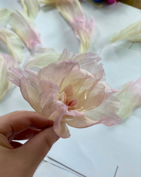 Hand Dyed Rose and Peony Flower Making 1 day Private Class