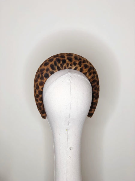 Kiki Leopard Print Fur Felt Halo Headband