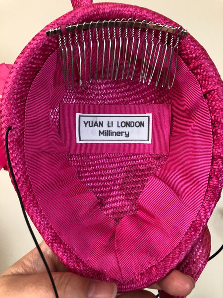 Suzana Fuchsia Feather Peony Fascinator