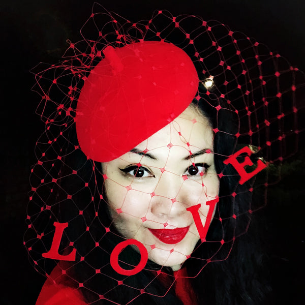 Love Slogan Veil Fascinator