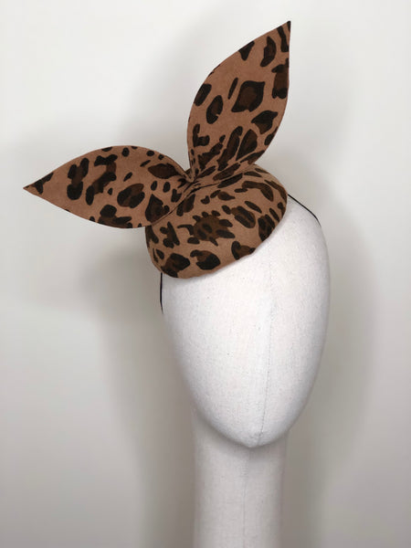 Mini Leopard Print Wool Felt Beret