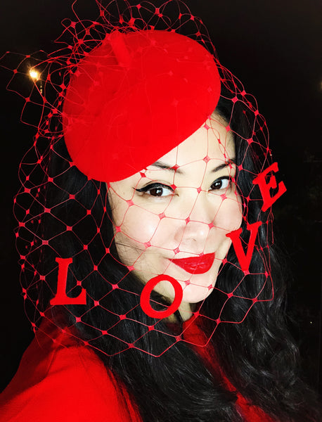 Love Slogan Veil Fascinator