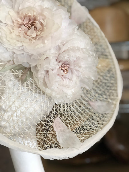 Peony Dream Silk Flowers Saucer Hat
