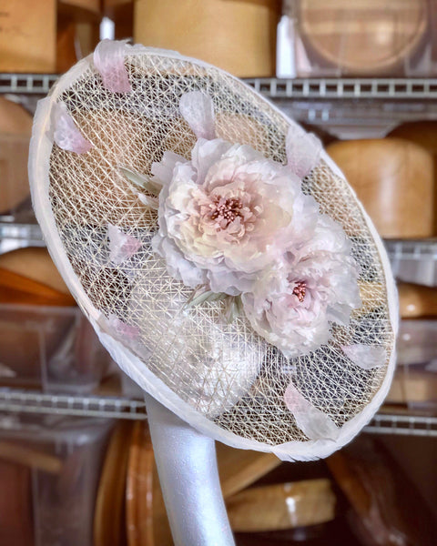 Peony Dream Silk Flowers Saucer Hat