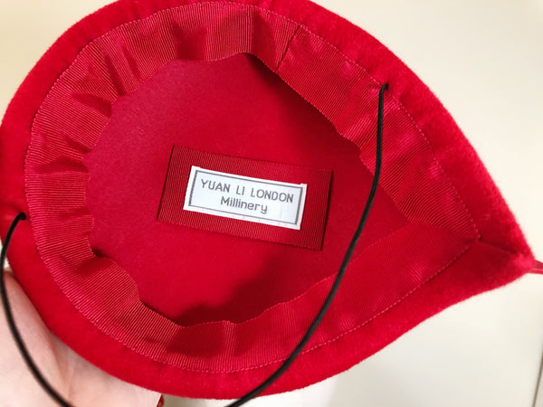 Scarlet Red Fur Felt Beret