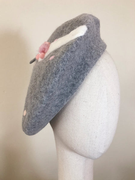 Cat Paws Hand Felted Wool Beret