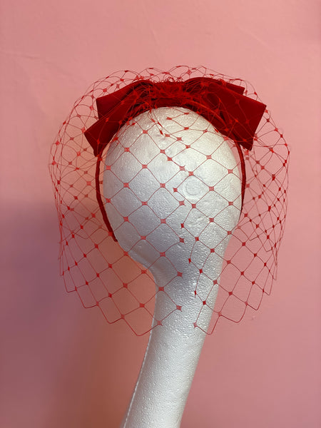 Lola Duchess Satin Bow Crystal Veil