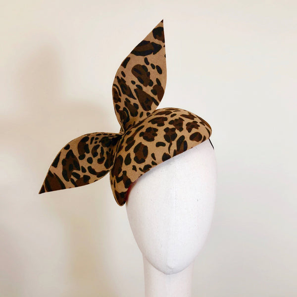 Veronica Leopard Print Wool Felt Beret