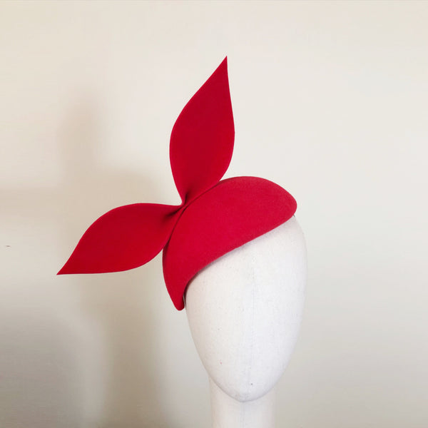 Scarlet Red Fur Felt Beret