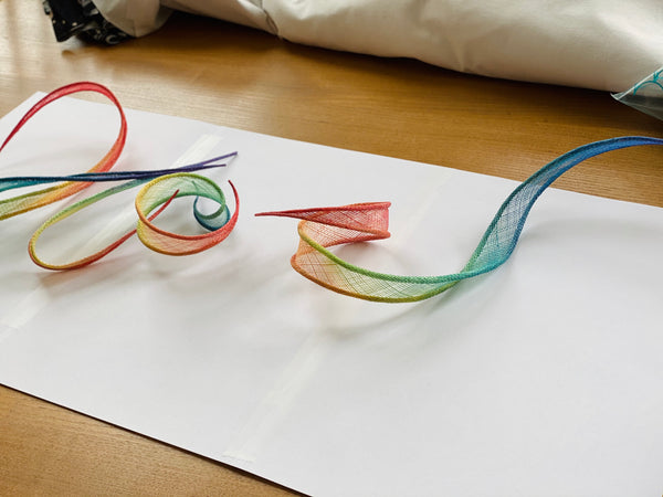 Rainbow HOPE Hand Rolled Sinamay Slogan Headband