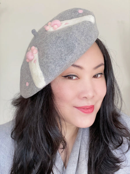 Cat Paws Hand Felted Wool Beret