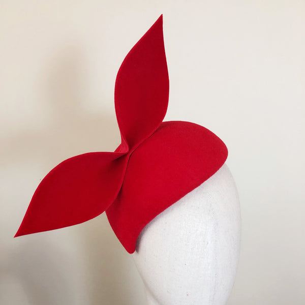 Scarlet Red Fur Felt Beret