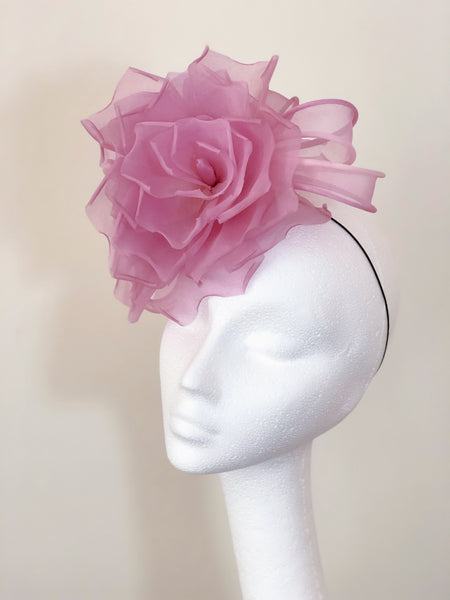 Lila Soft Pink Rose Flower Fascinator
