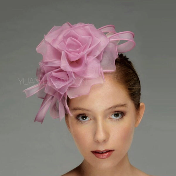 Lila Soft Pink Rose Flower Fascinator