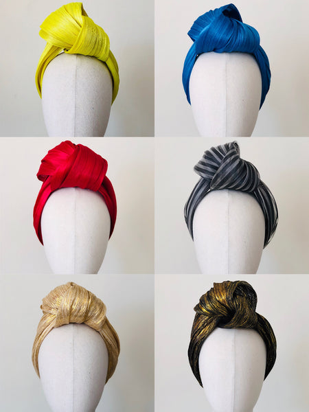 True Love Turban Raspberry Pink Silk Abaca Headband
