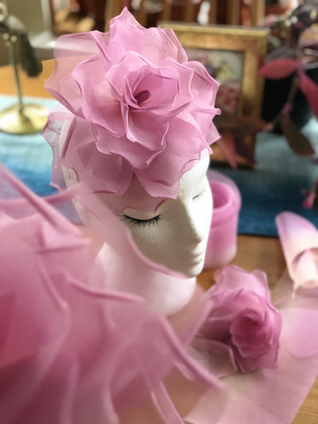 Lila Soft Pink Rose Flower Fascinator