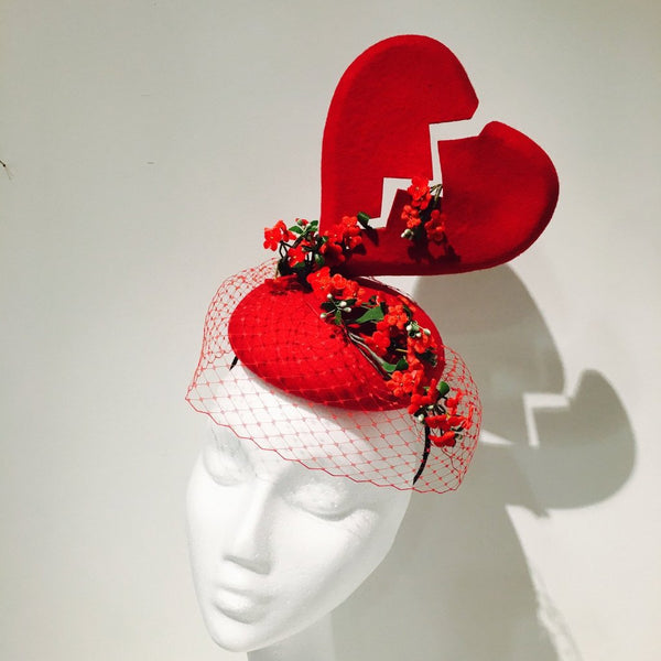 Forget-me-not Red Heart Fascinator