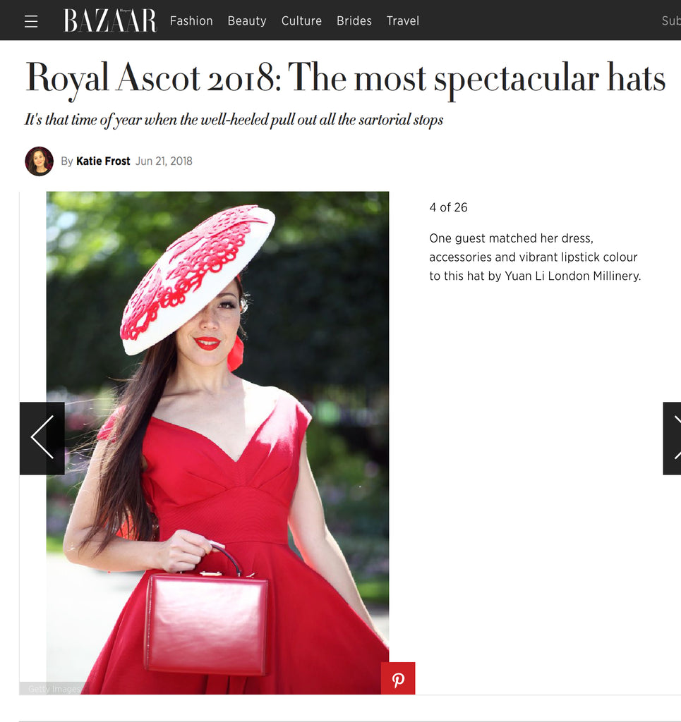 YUAN LI LONDON Millinery Press at Royal Ascot 2018 Ladies Day