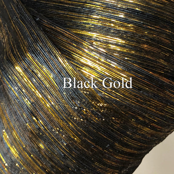 Star Of The Night Turban Gold Black Metallic Silk Abaca Headband