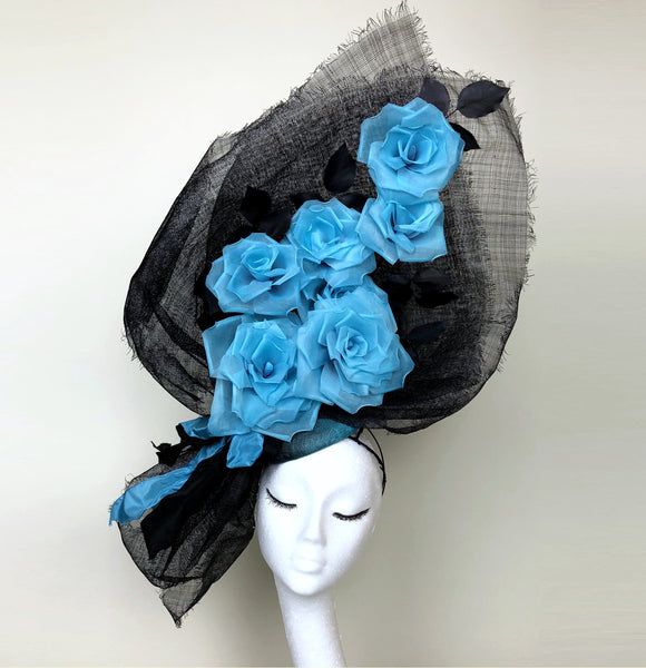 Blue Rose Bouquet Headdress