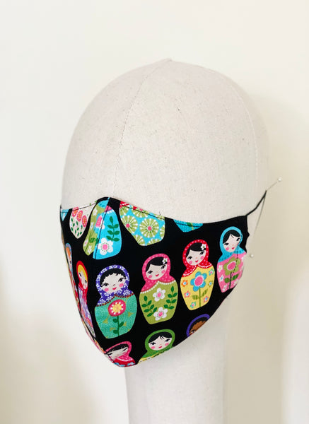 Novelty Russian Dolls Print Cotton Face Cover