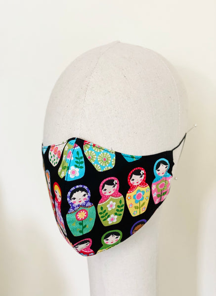 Novelty Russian Dolls Print Cotton Face Cover