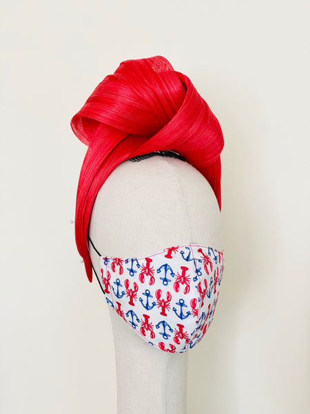 Nautical Lobsters Anchors Print Cotton Summer Face Mask Cover