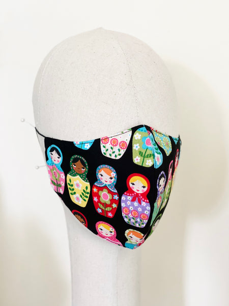 Novelty Russian Dolls Print Cotton Face Cover
