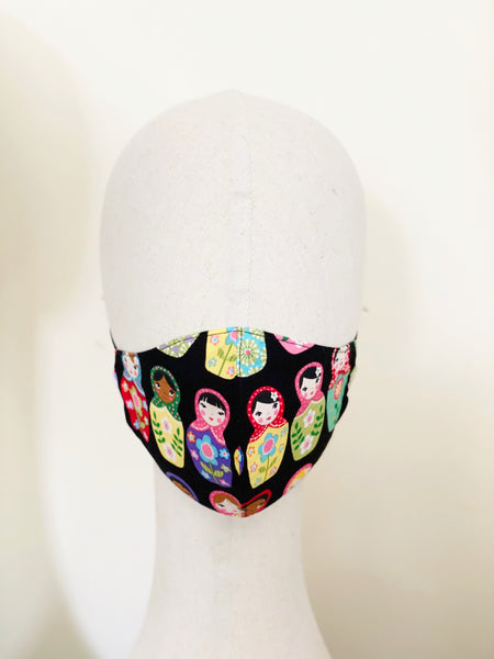 Novelty Russian Dolls Print Cotton Face Cover