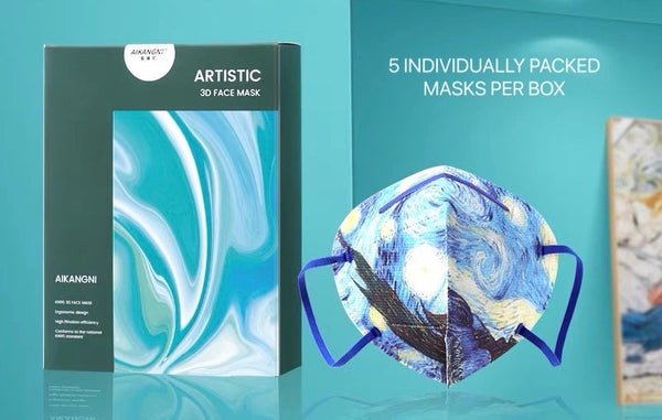 Pack of 5 Van Gogh Roses 3D Face Mask Limited Edition
