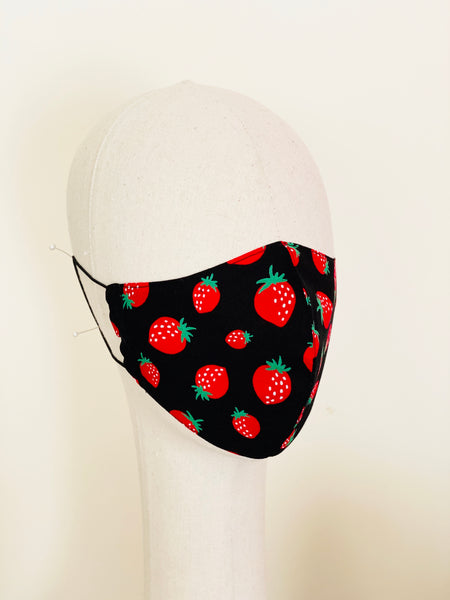 Sweet Strawberry Print Cotton Face Mask Cover